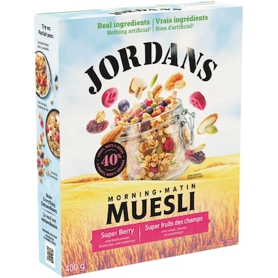 Jordan’s Muesli Super fruits des champs 400 g, 1,50 $/100g