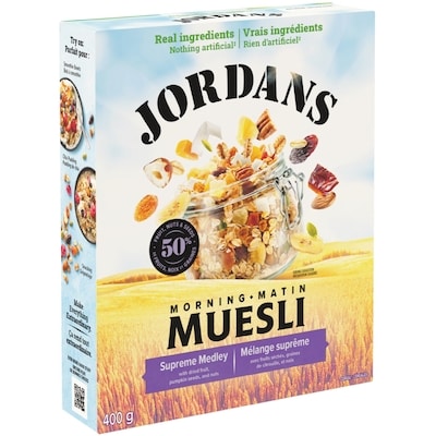 Jordans Supreme Medley Muesli 400 g, $1.87/100g