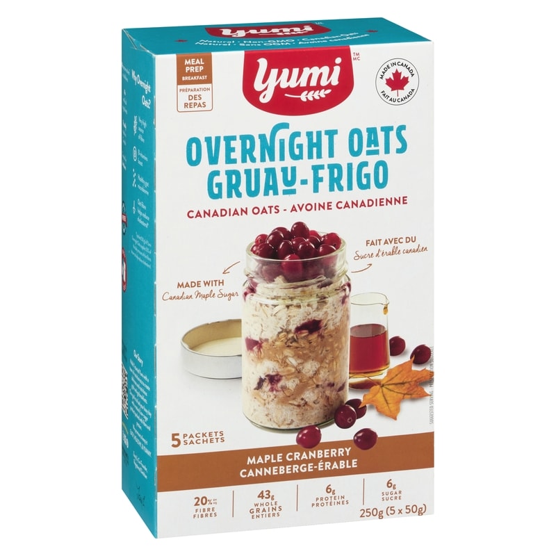 Overnight Canadian Oats, Maple Cranberry, 5 Packets