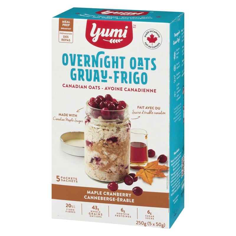 Overnight Canadian Oats, Maple Cranberry, 5 Packets