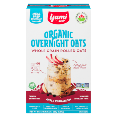 Yumi Organics Overnight Oats, Apple Cinnamon 250 g, $3.20/100g
