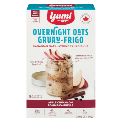 Yumi Organics Gruau-frigo pomme-cannelle 250 g, 3,20 $/100g