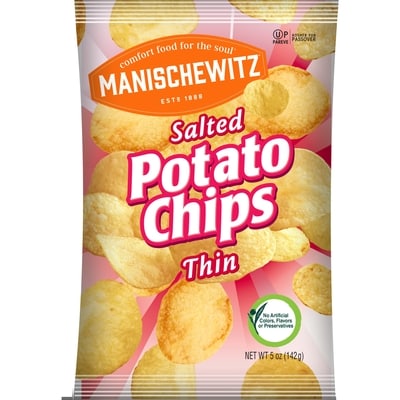 Manischewitz Chips de pommes de terre, minces, salées 140 g, 3,92 $/100g