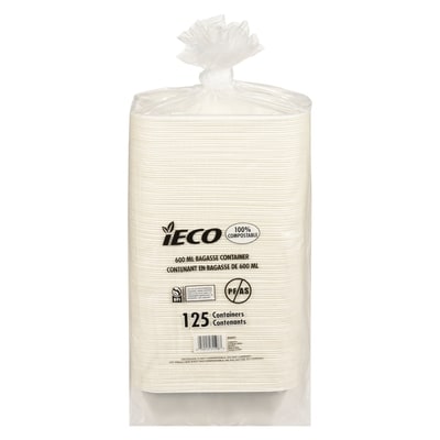 null Bagasse Container 125 ea, $0.09/1ea