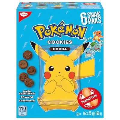 Christie Biscuits Pokémon au cacao en sachets Snak Paks 150 g, 2,33 $/100g