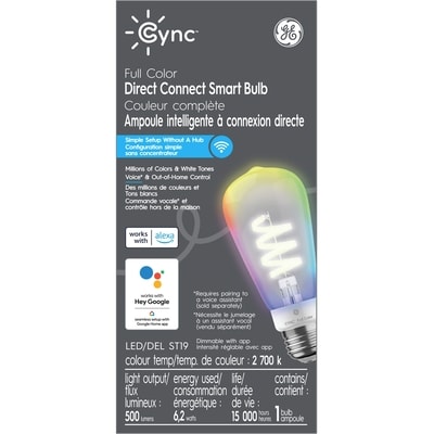 GE CYNC Full Color ST19 Clear 1PK 1 ea, $30.00/1ea