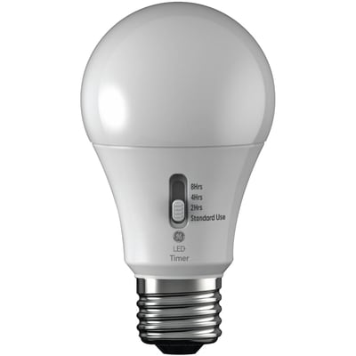 GE Ampoule de remplacement avec minuteur LED+ A19 60W, usagénéral, blanc doux 1PK 1 ea, 20,00 $/1ch