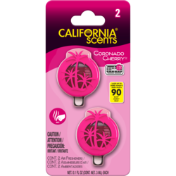 California Scents Mini diffuseur désodorisant – Parfum Cerise Coronado, emballage multiple (2 unités) 2 ea, 1,25 $/1ch