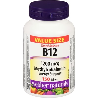 Webber Naturals Timed Release B12 1200 Mcg Value Size 150 ea, $0.11/1ea