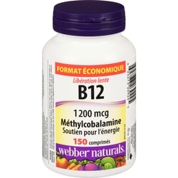 Webber Naturals Libération lente b12 1 200 mcg format économique 150 ea, 0,15 $/1ch