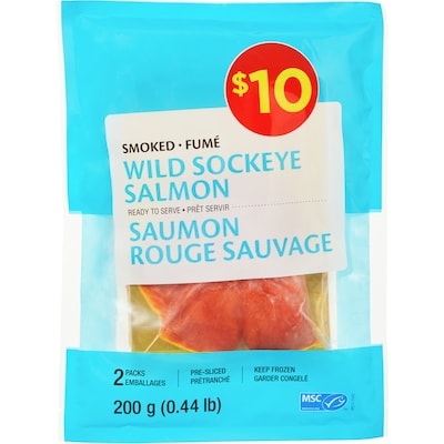 null Smoked Wild Sockeye Salmon 200 g, $5.00/100g