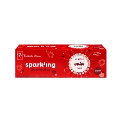 President's Choice Cola Flavour Sparkling Pop Water 12x355.0 ml, $1.55/100ml