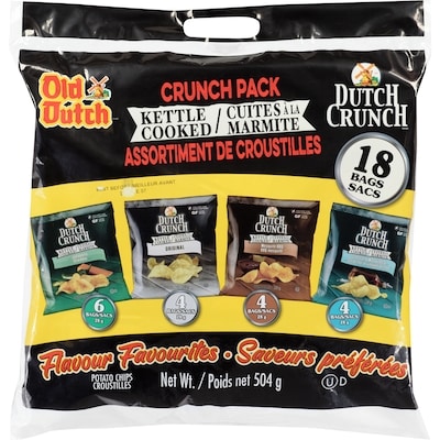 Old Dutch Dutch crunch croustilles saveurs préférées assortiment de croustilles 504 g, 2,08 $/100g