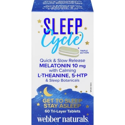Webber Naturals Sleep Cycle Melatonin 10 Mg L-Theanine, 5-Htp 60 ea, $0.26/1ea