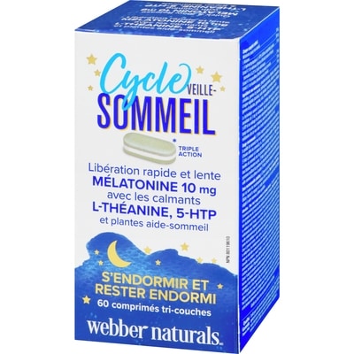 Cycle veille-sommeil mélatonine 10 mg l-théanine, 5-htp