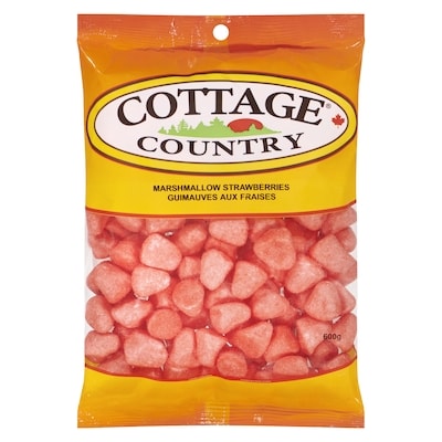 Cottage Country Marshmallow Strawberries 600 g, $1.50/100g