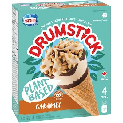 Drumstick Plant-Based Frozen Dessert Cones Caramel