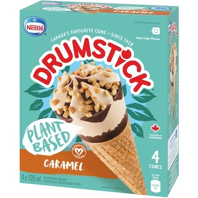 Cornets de dessert glacé d'origine végétale caramel
