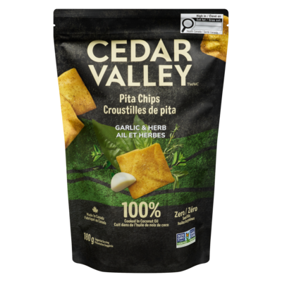Cedar Valley Pita Chips Garlic And Herb 180 g, $1.94/100g