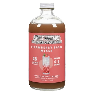 Simply Cocktails Handcrafted Cocktail Mixers Strawberry Basil 480 ml, $2.91/100ml