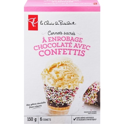 le Choix du Président Cornets sucrés à enrobage chocolaté avec confettis 150 g, 3,66 $/100g