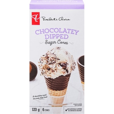 President's Choice Chocolatey Dipped Sugar Cones 120 g, $4.58/100g