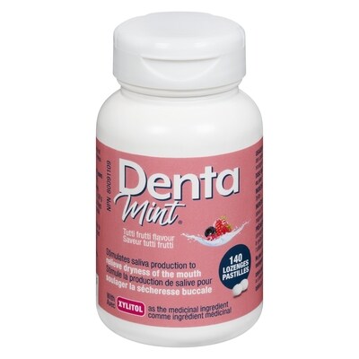 Denta Pastilles saveur tutti frutti 140 ea, 0,07 $/1ch