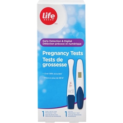 Life Détection précoce & numérique test de grossesse 2 ea, 9,75 $/1ch