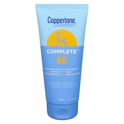 Coppertone Complete SPF 50 Lotion Sunscreen 148 ml, $11.49/100ml