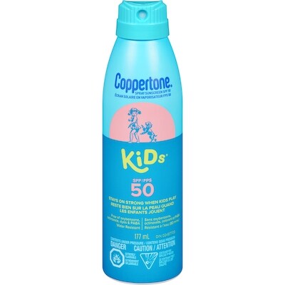 Coppertone Kids FPS 50 Ecran Solaire en vaporisateur 177 ml, 9,60 $/100ml