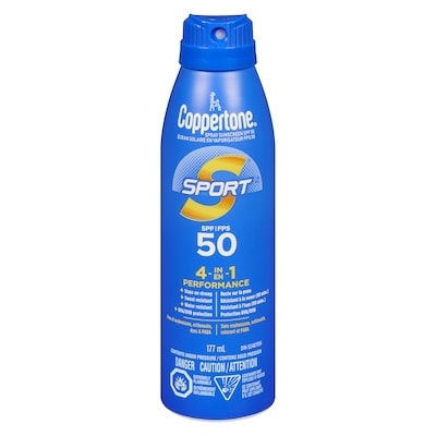 Coppertone Sport SPF 50 Spray Sunscreen 177 ml, $9.60/100ml