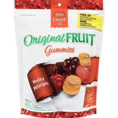 Dare Naturally Flavoured Candy Original Fruit Gummies Medley 450 g, $1.33/100g
