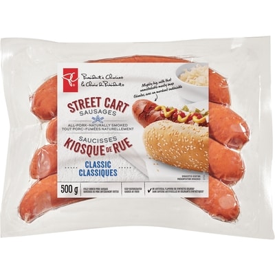 President's Choice Classic Street Cart Sausages™ 500 g, $1.60/100g