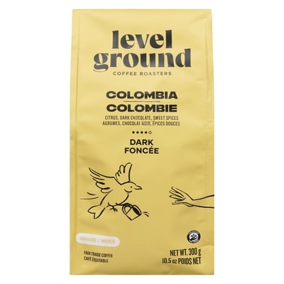 Level Ground Single Origin Coffee Colombia Dark & Strong Ground 300 g, $5.00/100g