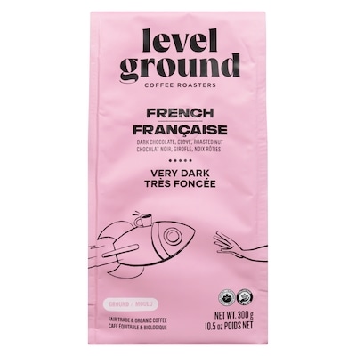 Level Ground Café mélange artisanal torréfaction française foncé et intense moulu 300 g, 5,10 $/100g