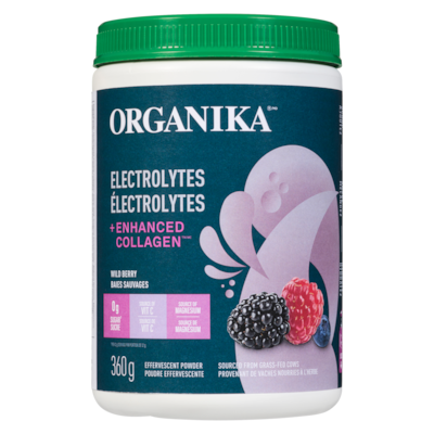 Électrolytes + enhanced collagen poudre effervescente baies sauvages
