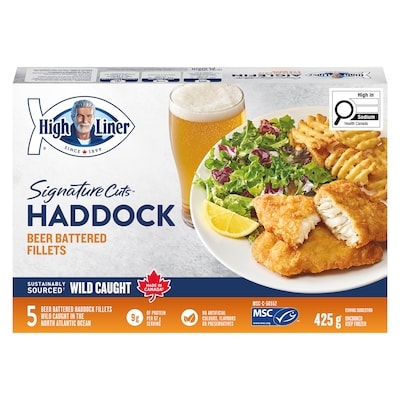 High Liner Signature Cuts Beer Battered Haddock 425 g, $4.70/100g