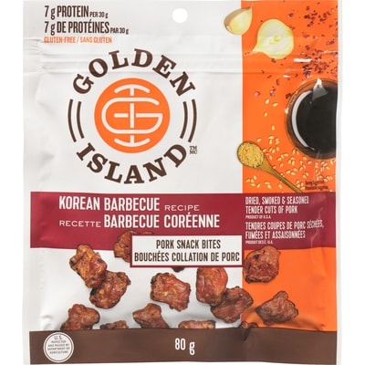 Golden Island Pork Snack Bites Korean Barbecue Recipe 80 g, $6.86/100g