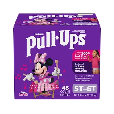 Huggies Sous-vêtements d’entraînement pour filles, 5T-6T (22,5 kg+ [50 livres+]), 48 sous-vêtements 48 ea, 0,75 $/1ch