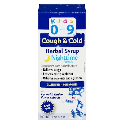 Homeocan Kids 0-9 Herbal Syrup Cough & Cold Night Time Formula 100 ml, $8.79/100ml