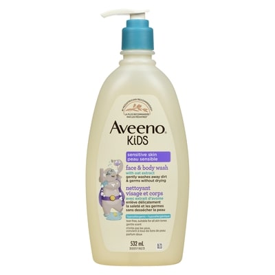 Nettoyant Kids Visage et corps, Hypoallergénique, Nettoyant 2 en 1, Formule à base d'avoine, Peau sensible, Gel nettoyant pour enfants
