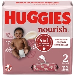 Huggies Nourish Scented Baby Wipes, 2 Push Button Packs (112 Wipes Total) 112 ea, $0.09/1ea