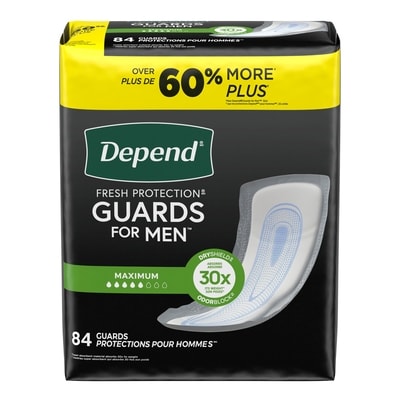 Depend Protections contre l’incontinence pour hommes, absorption maximale, emballage de 84 84 ea, 0,43 $/1ch
