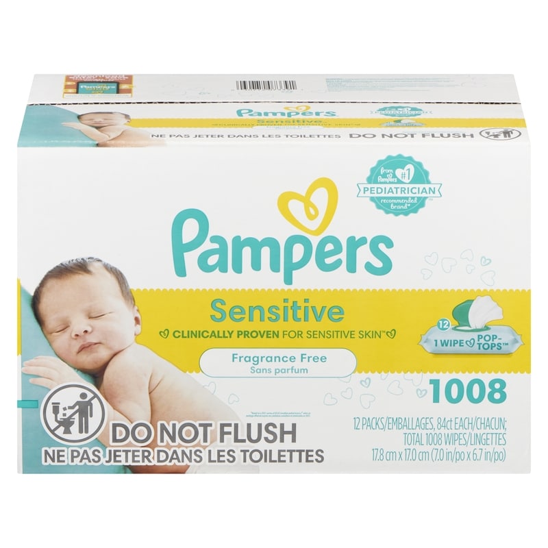Sensitive Baby Wipes, 1008 Total Wipes