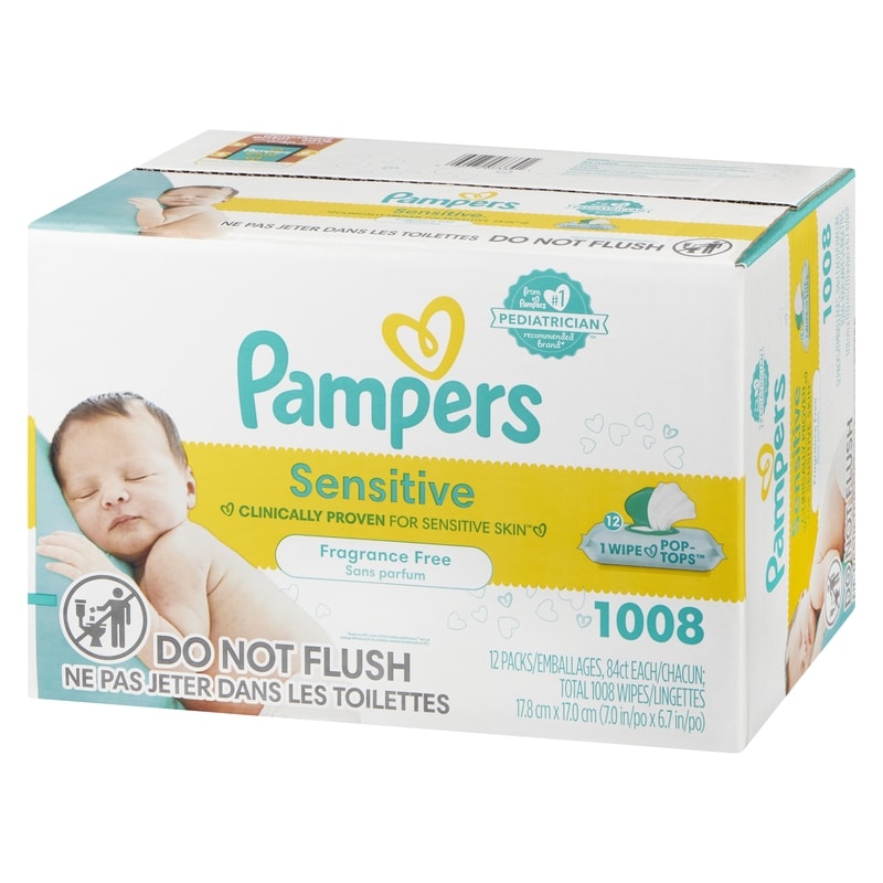Sensitive Baby Wipes, 1008 Total Wipes