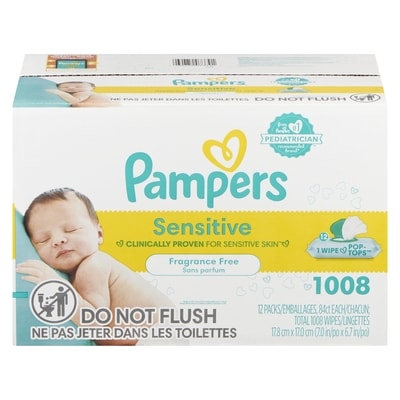 Pampers Sensitive lingettes pour bébés, 1008 lingettes 1008 ea, 0,03 $/1ch