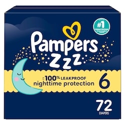 Pampers ZZZ Overnight Diapers, Size 6, 72 Count - 72 ea | No
