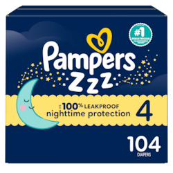 ZZZ Overnight Diapers, Size 4, 104 Count