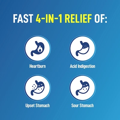Antacid Heartburn Relief Effervescent Tablets, Lemon Lime Flavour