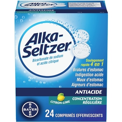 Comprimés antiacides effervescents pour le soulagement des brûlures d’estomac, saveur de citron lime